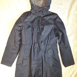 L.L.Bean Jacket Womens Small Black Hooded Fleece Lined Parka Coat Winter Size S